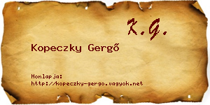 Kopeczky Gergő névjegykártya