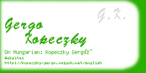 gergo kopeczky business card